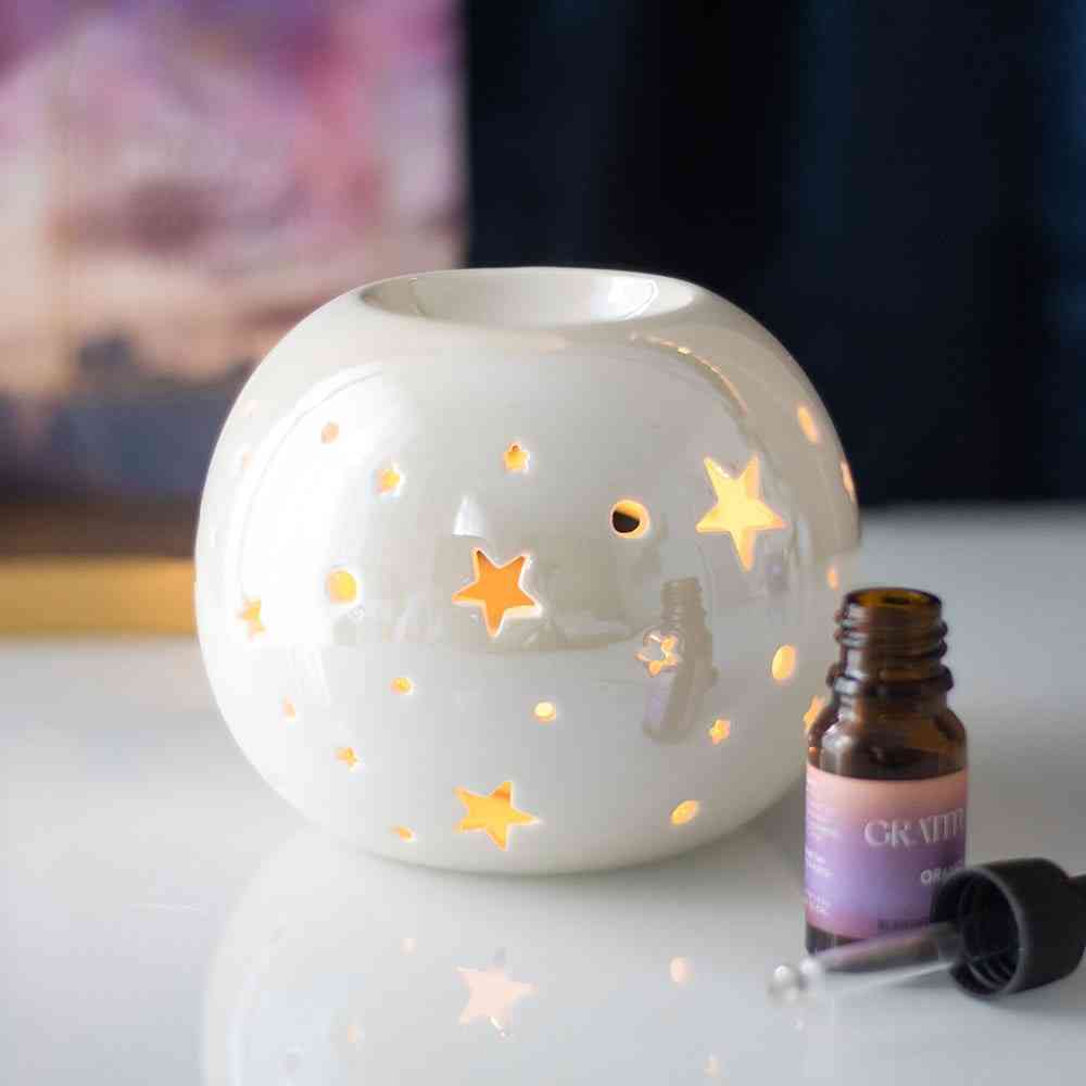 Something Different - Iridescent Star and Wax Warmer Oliebrander - Wit